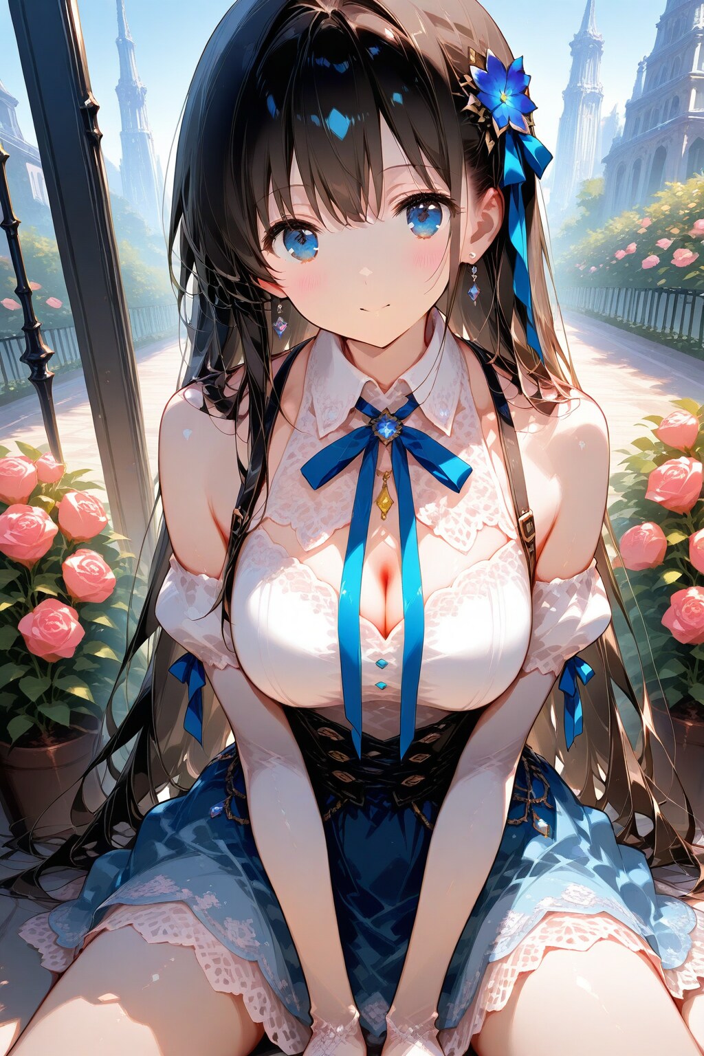 青いリボン | の人気AIイラスト・グラビア