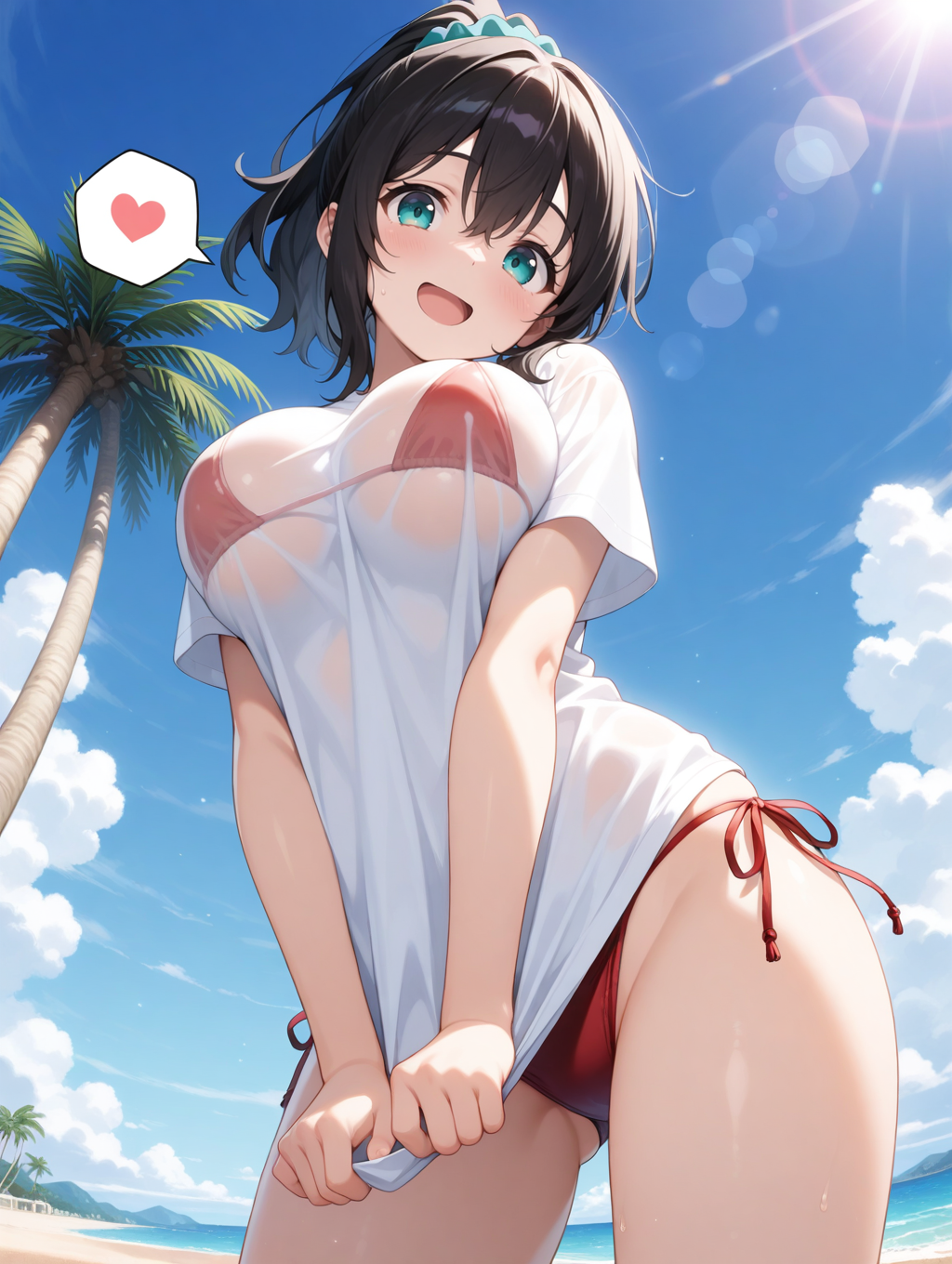 シャツ引っ張り