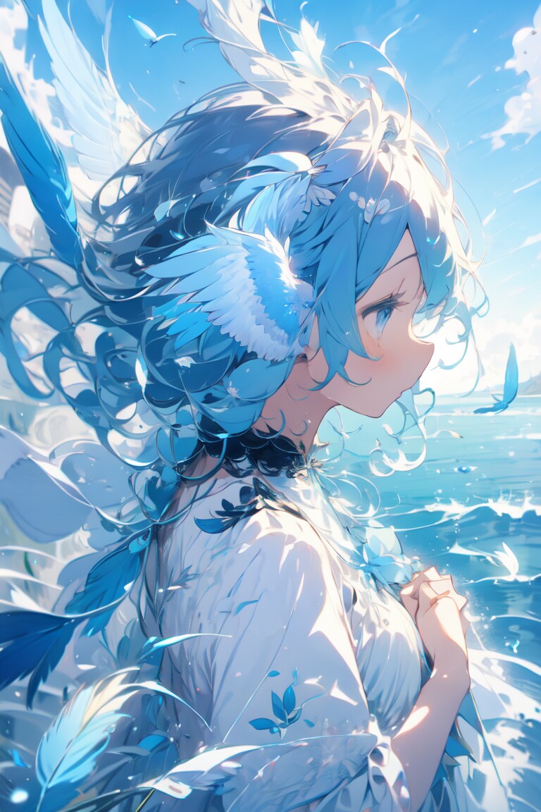 海風と青い鳥