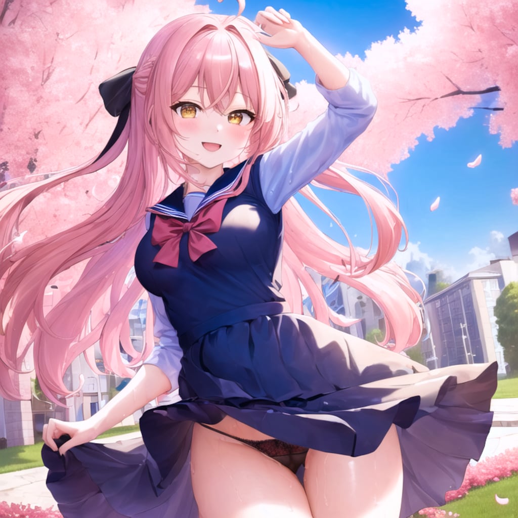 桜の下で