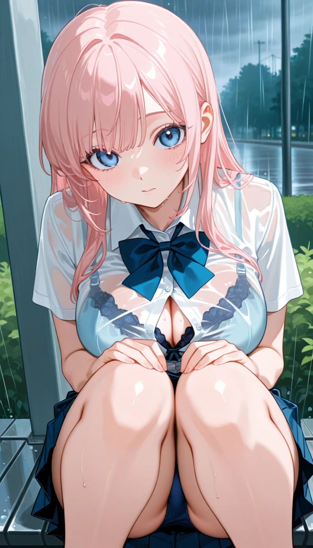 傘忘れちゃって...