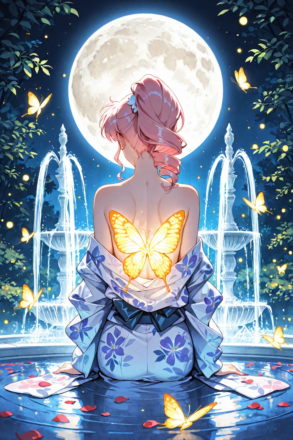 月夜のピンク髪ちゃん