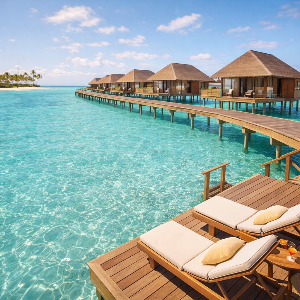 モルディブ水上ヴィラ | の人気AIイラスト・グラビア