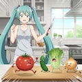 擬人化した食材に困るミクさん😅 2枚目