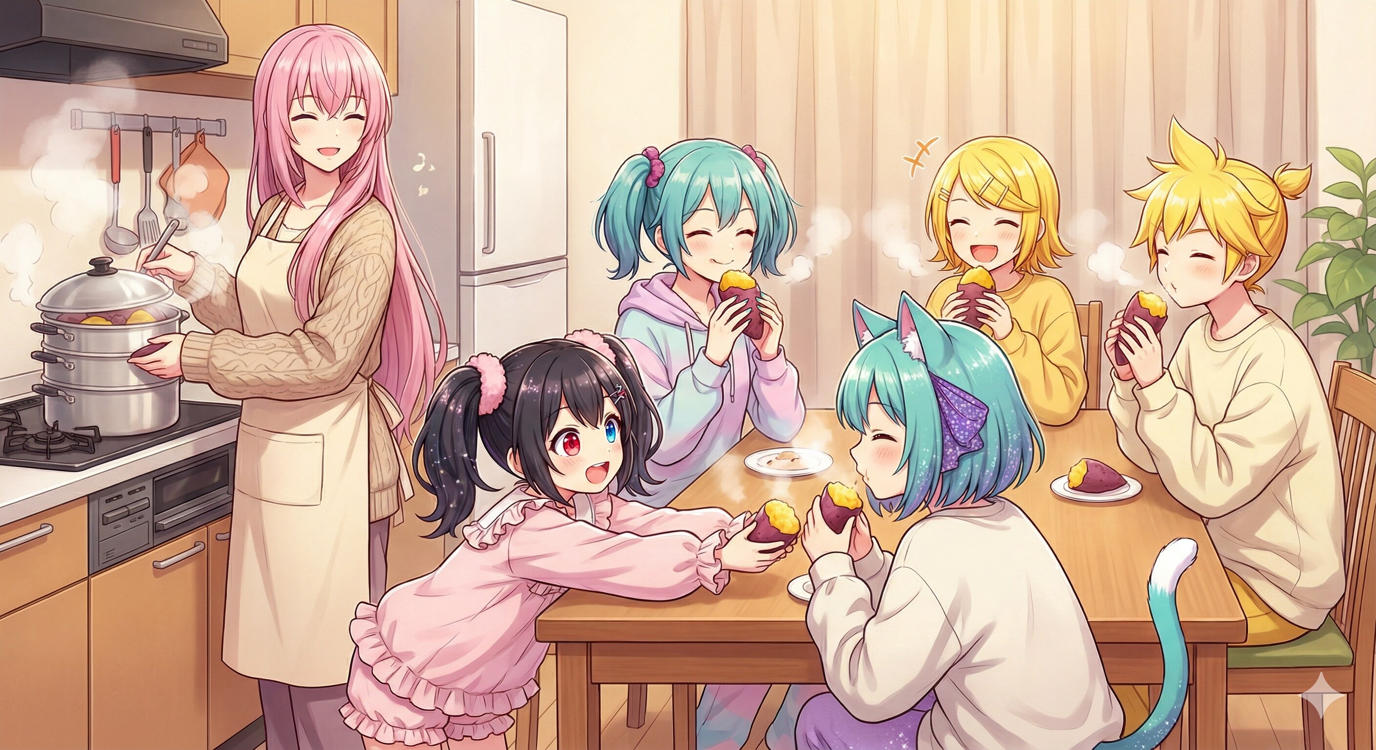 蒸かしたてをいただきます😋