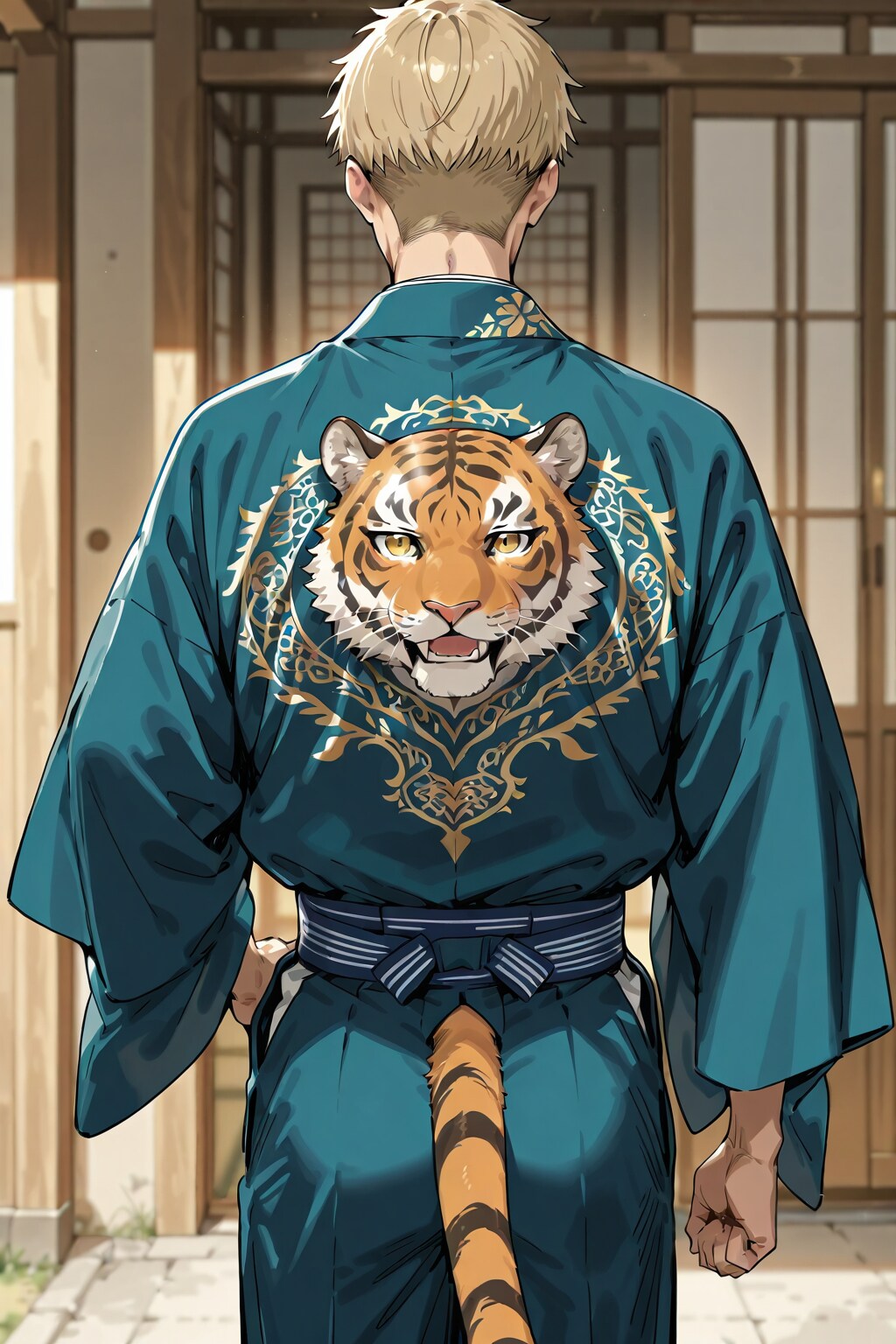 虎の刺繍作務衣