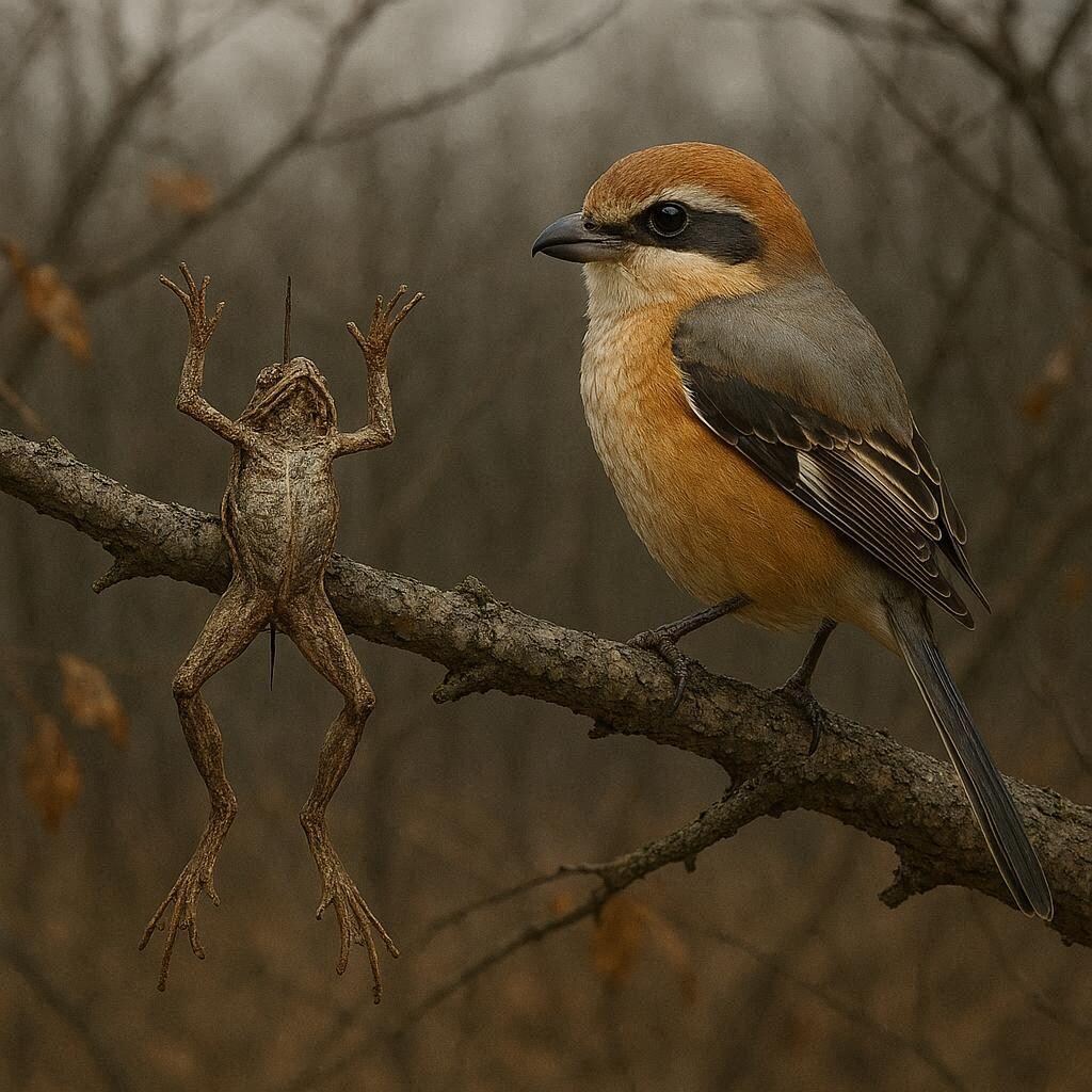 モズのはやにえ