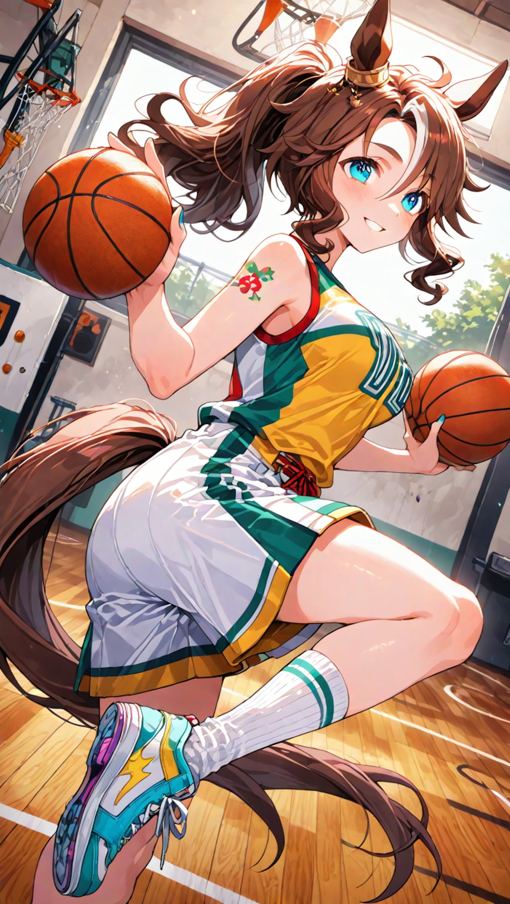 バスケが得意そうなウマ娘達（ダイタクヘリオス＆メジロパーマー）