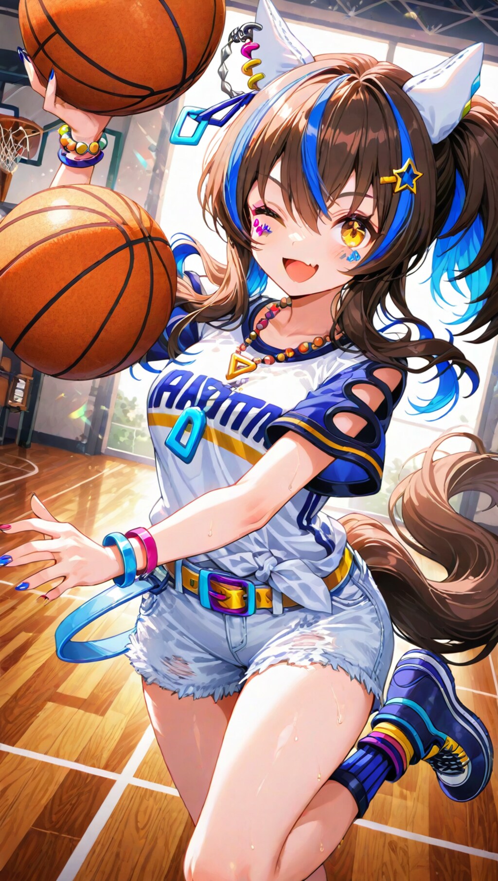 バスケが得意そうなウマ娘達（ダイタクヘリオス＆メジロパーマー）