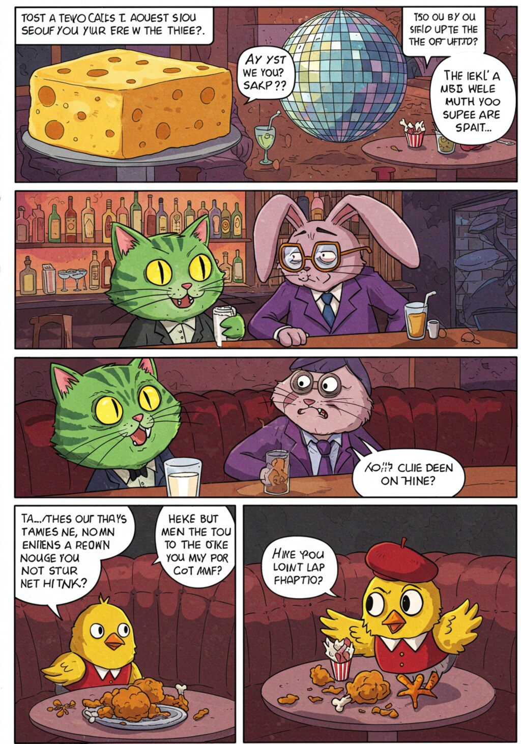 猫・兎・ヒヨコたちの食卓_ImageFX