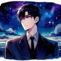 水彩画な、黒髪短髪男性と夜空★その1(12枚) 7枚目