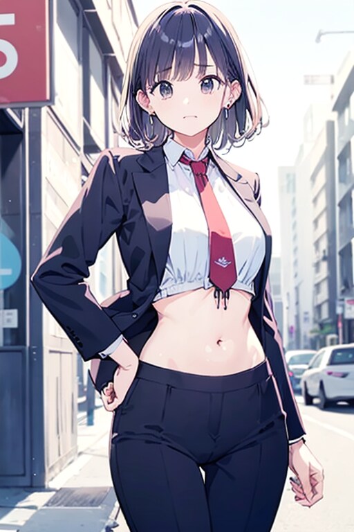 へそ出しOL