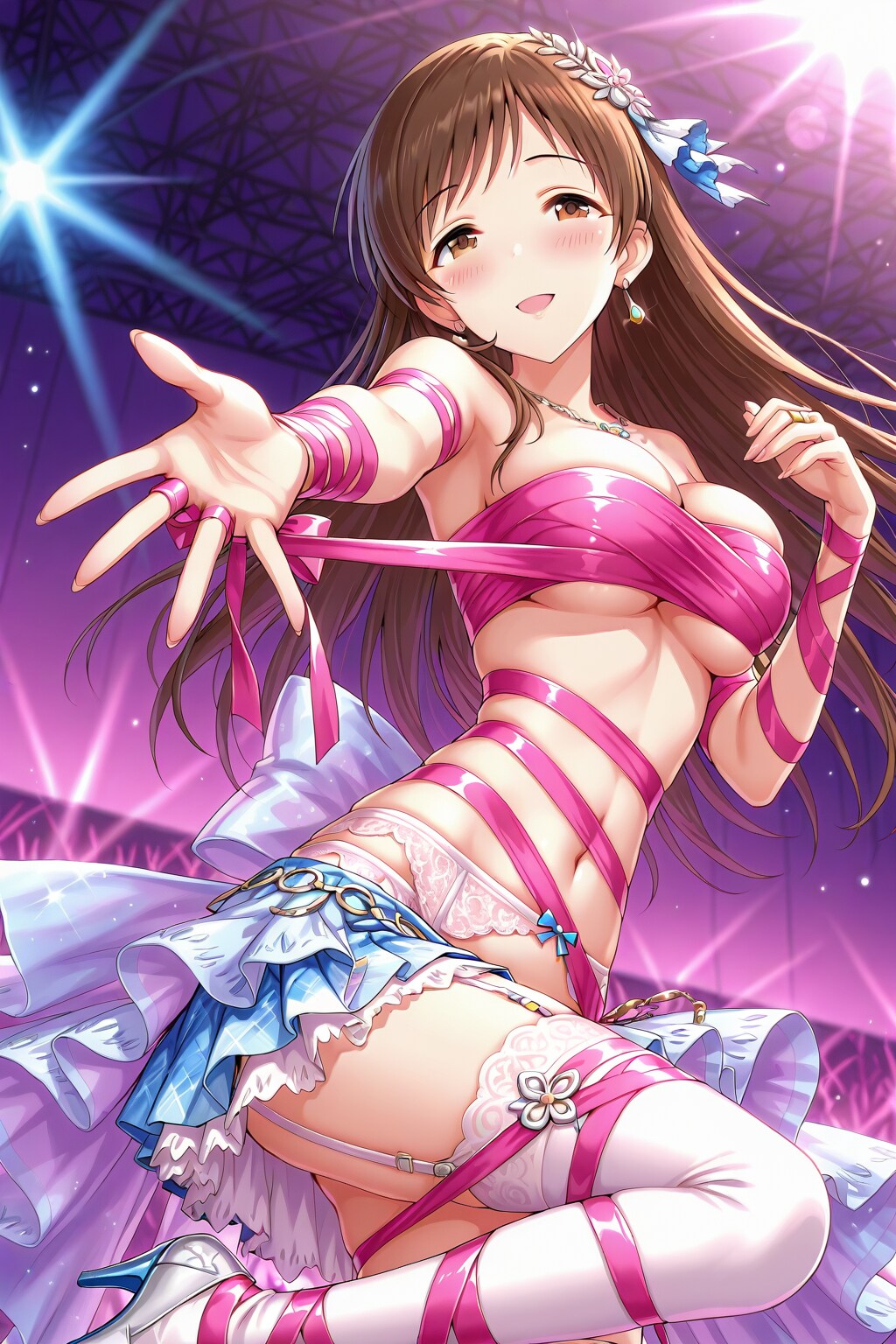*【プレゼント】ピンクリボン巻きの新田美波　by #QILIN