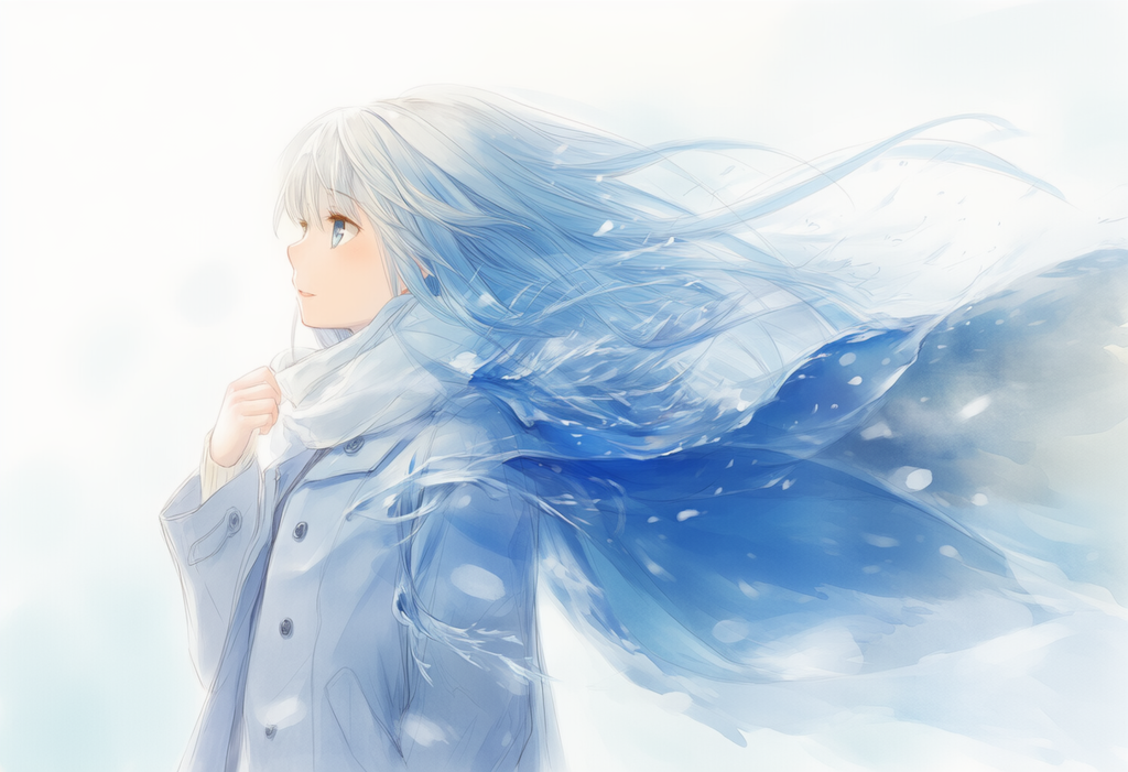 冬コート姿の彼女