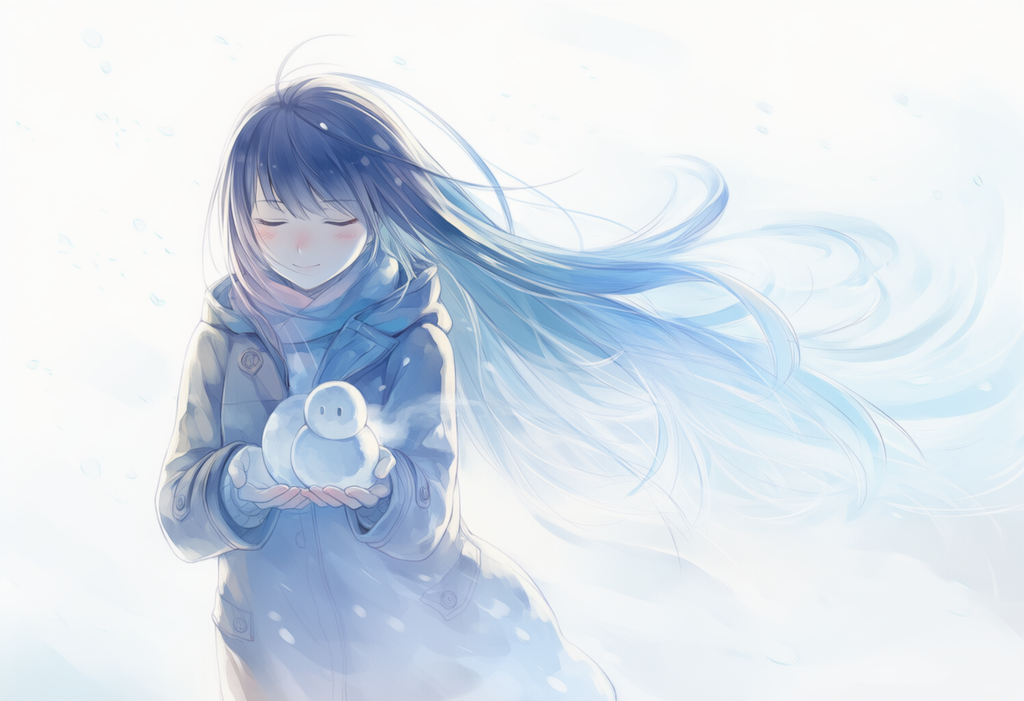 冬コート姿の彼女