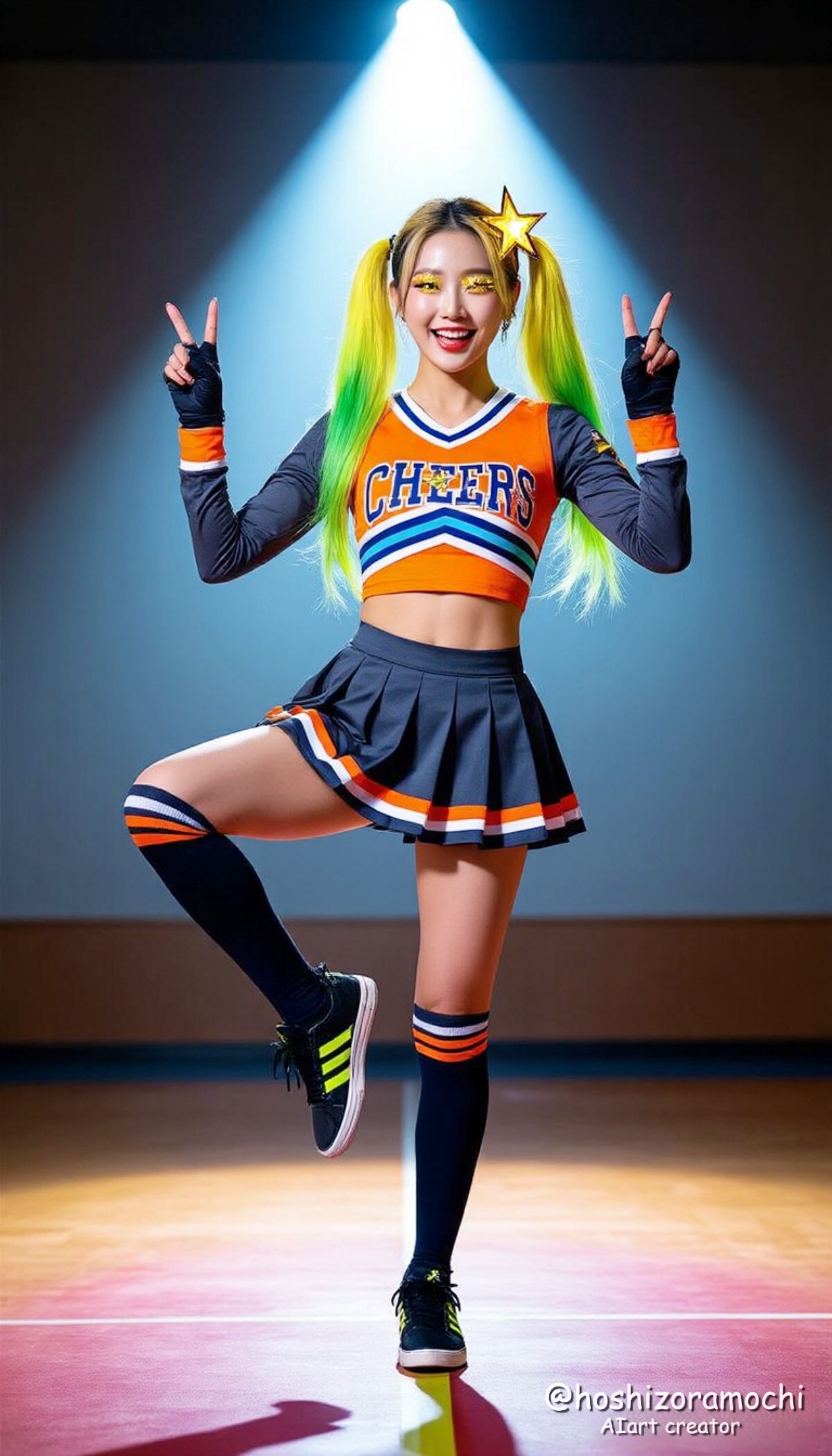 応援の熱、ネオンに染まる戦場 - The passionate cheering and neon-lit battlefield | の人気AIイラスト・グラビア