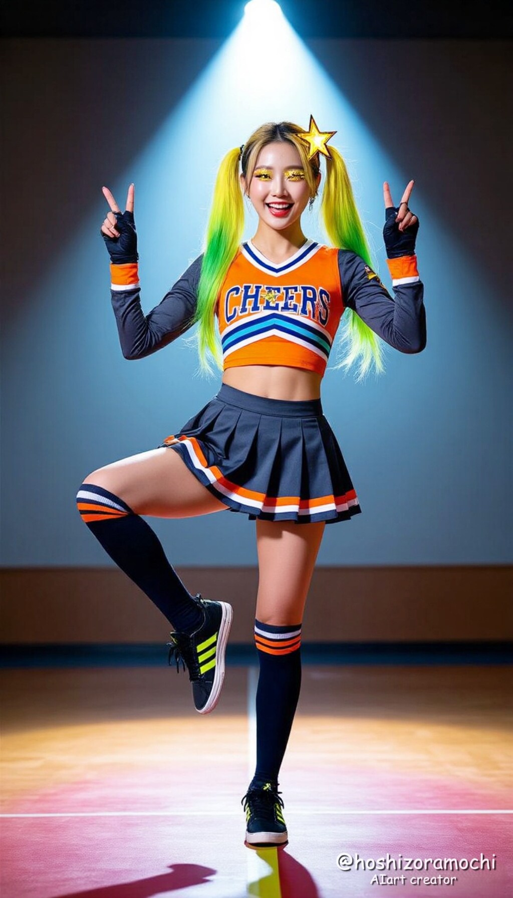 応援の熱、ネオンに染まる戦場 - The passionate cheering and neon-lit battlefield