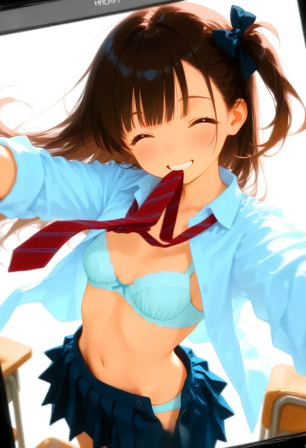 下着姿自撮り彼女と送信されてきた写真