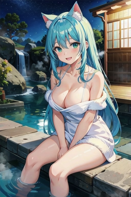 私、足湯に浸かってます♨️