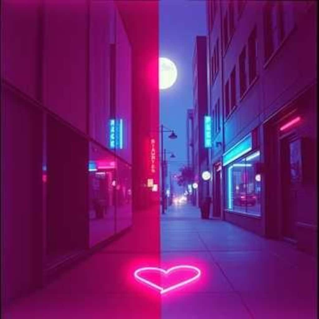 港、時計、境界線、ハート