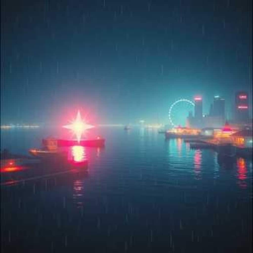 港、時計、境界線、ハート