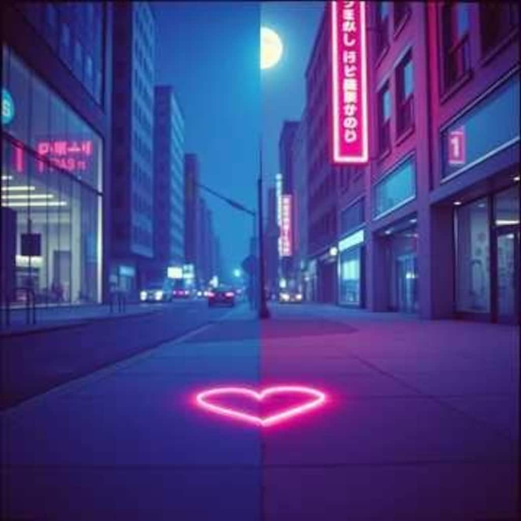 港、時計、境界線、ハート