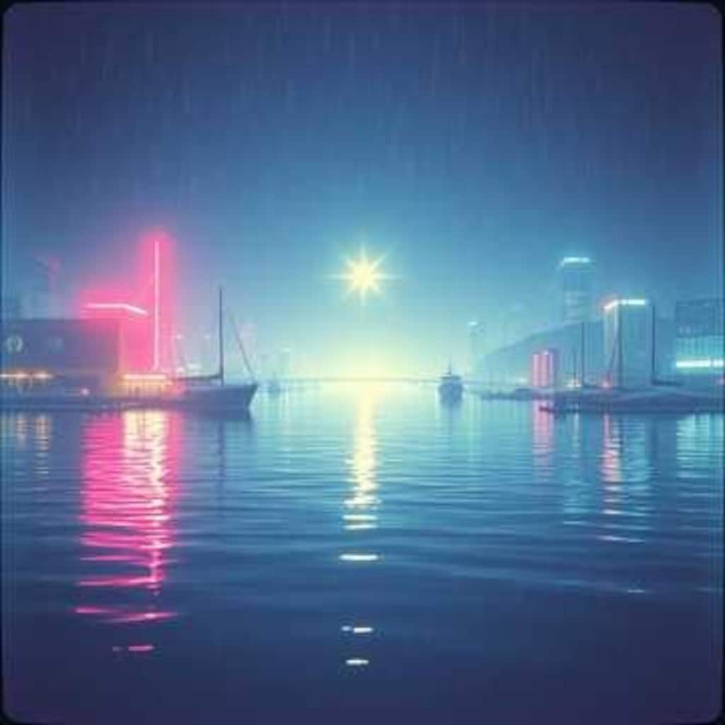 港、時計、境界線、ハート