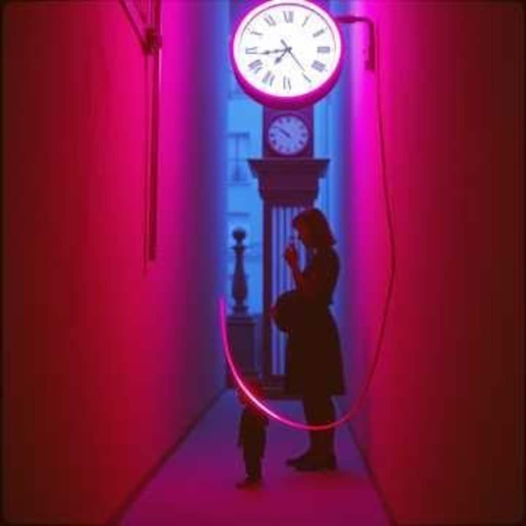 港、時計、境界線、ハート