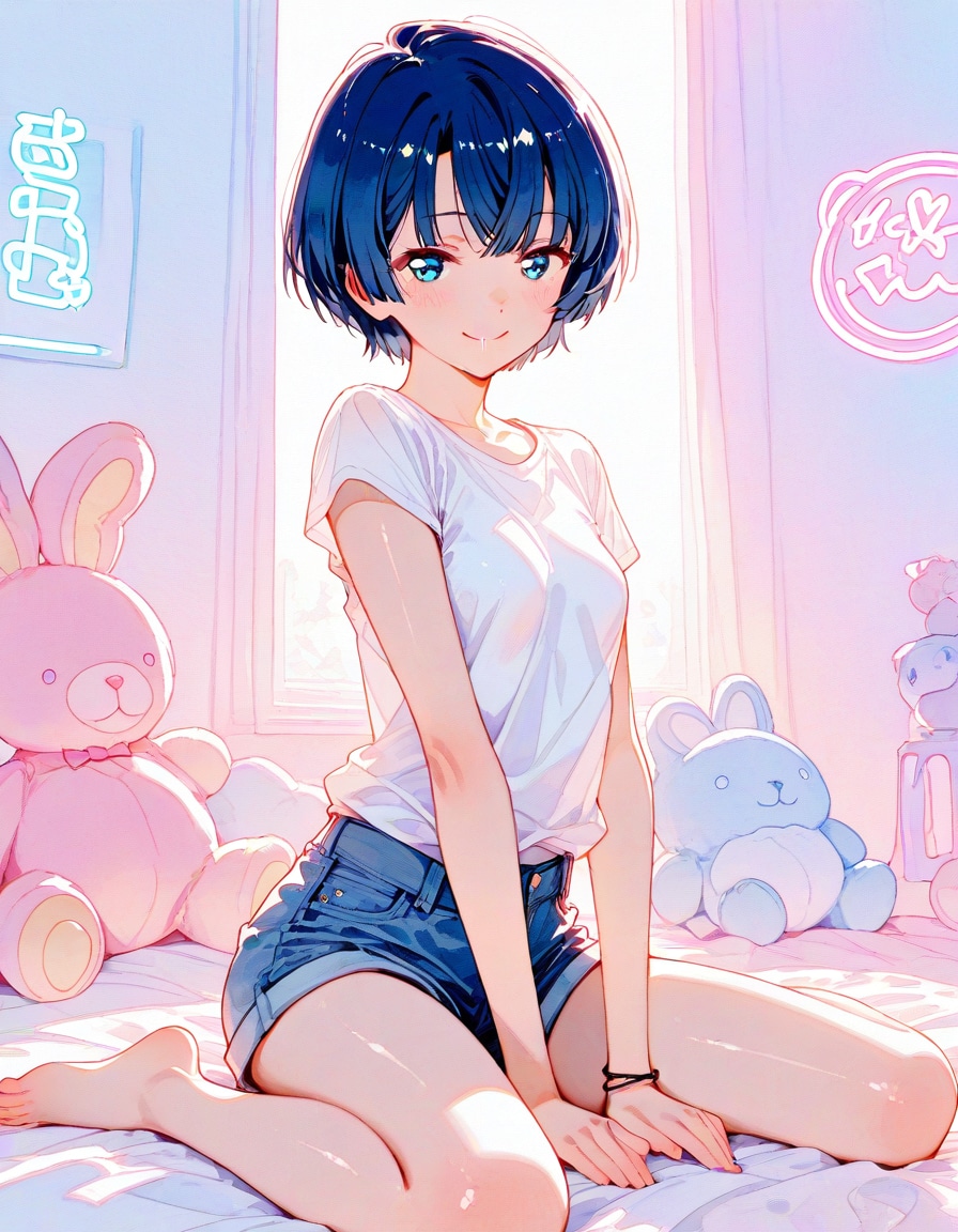 ぺたんこ座りの柑菜ちゃん | の人気AIイラスト・グラビア