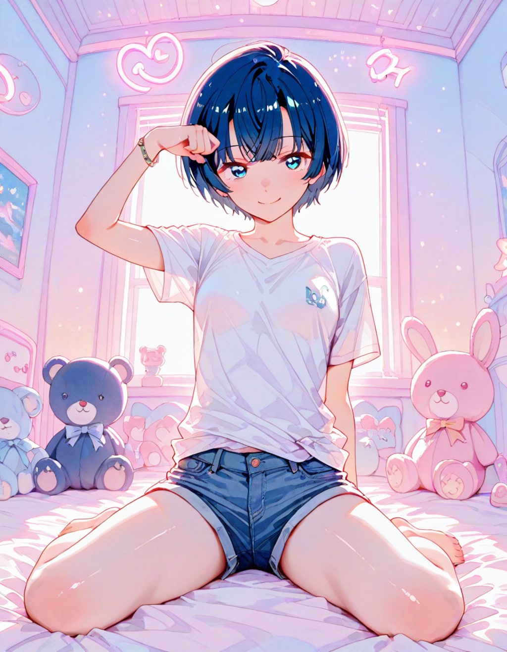 ぺたんこ座りの柑菜ちゃん