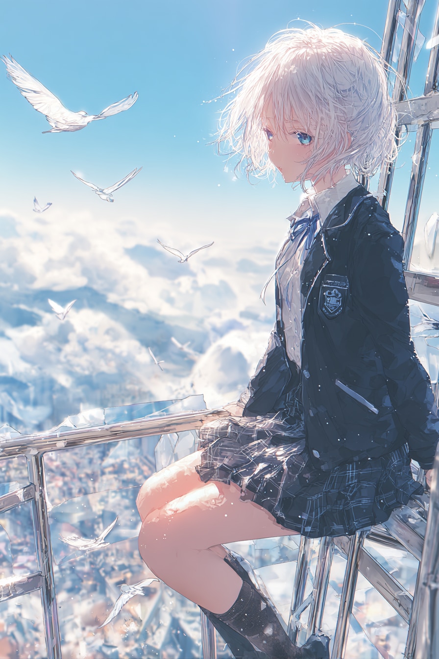 空に近いほど、静かになる。 | の人気AIイラスト・グラビア