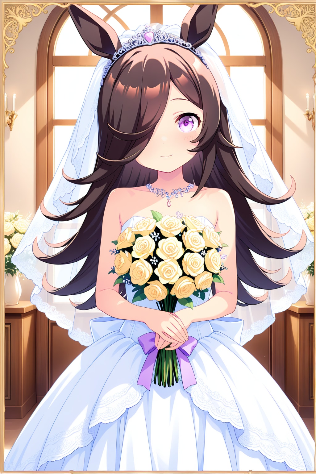 稲穂を持つ花嫁