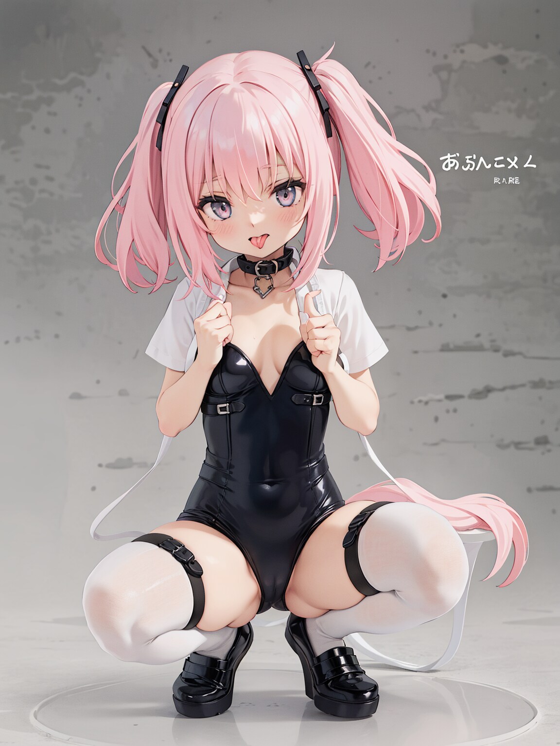 謎の紐っこ出てるけど気にしないでもろうて　ガーターベルトの女の子