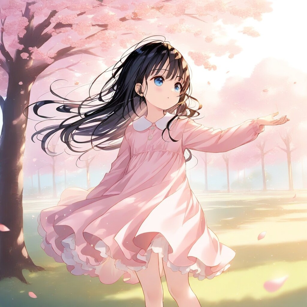 桜の花と小さな女の子 | の人気AIイラスト・グラビア