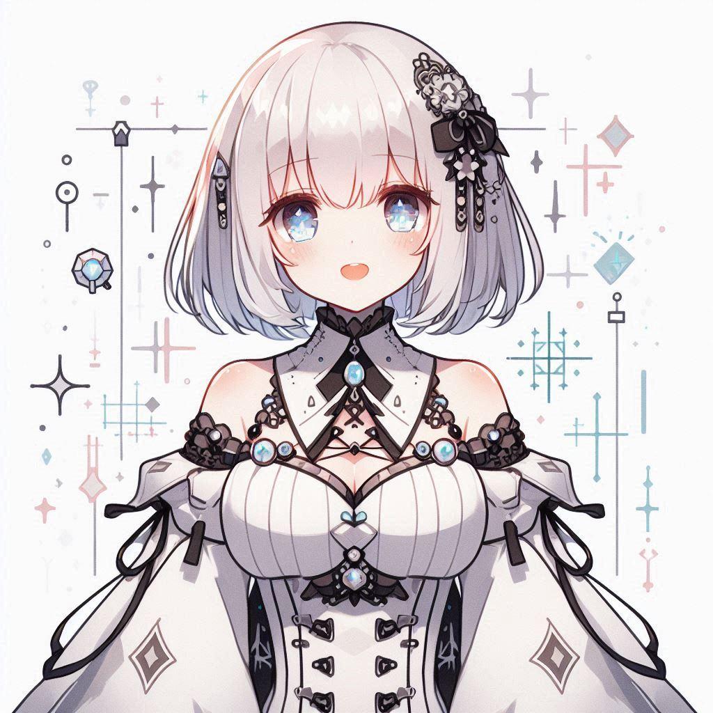白髪の可愛い女の子【196】