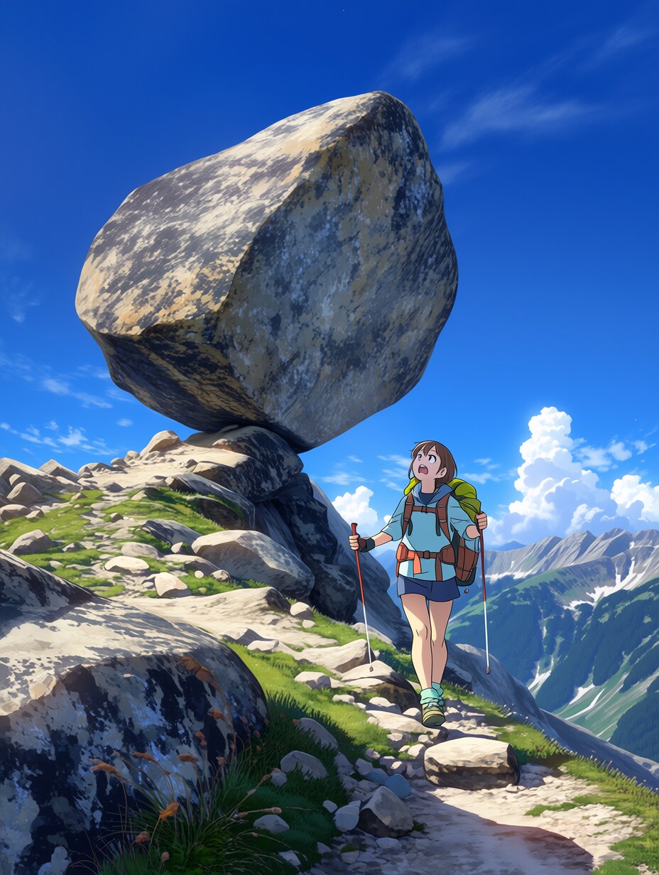 絶妙なバランスの岩 | の人気AIイラスト・グラビア