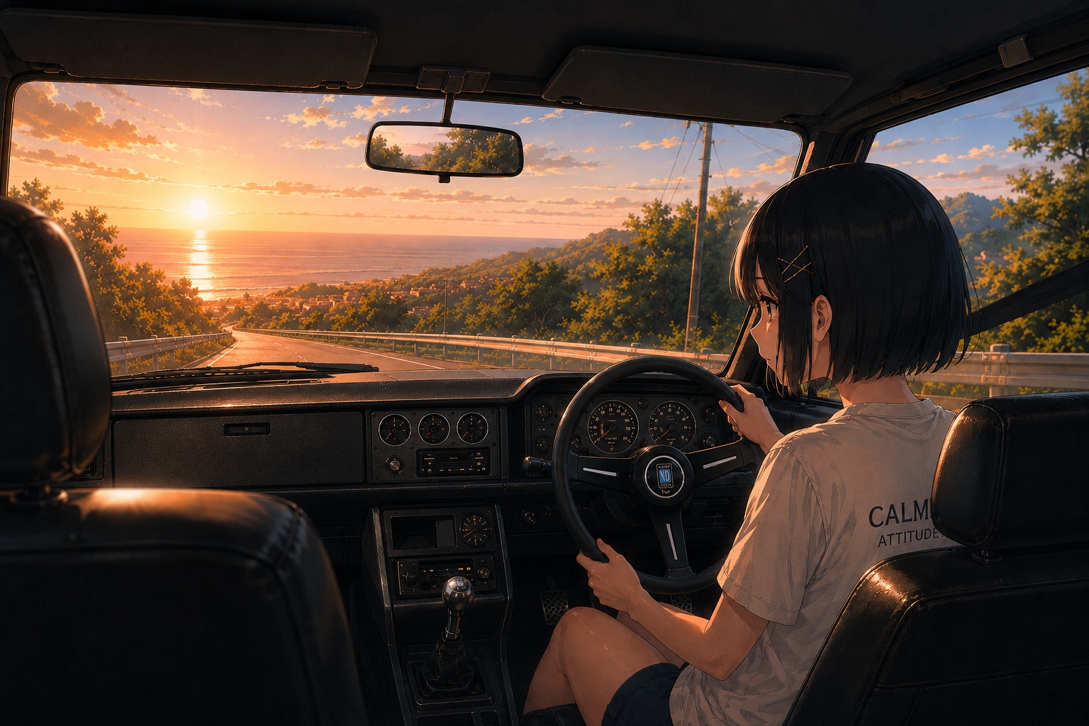 夕暮れのドライブ