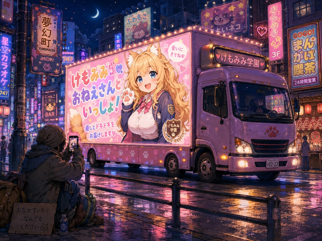 アドトラックとホームレス