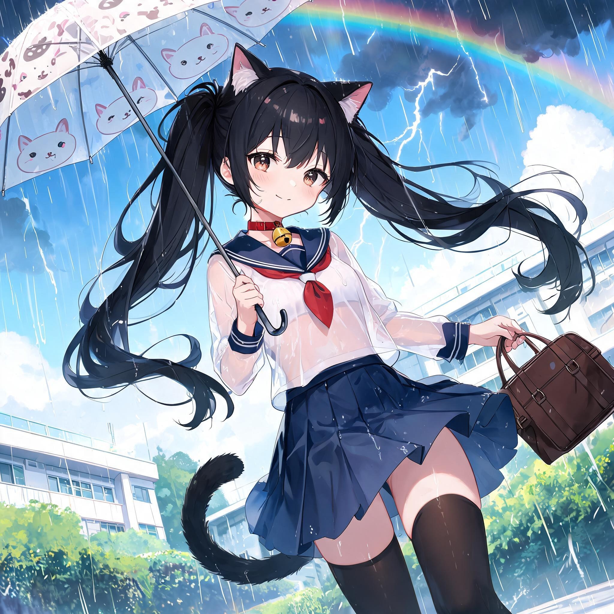雨 | の人気AIイラスト・グラビア
