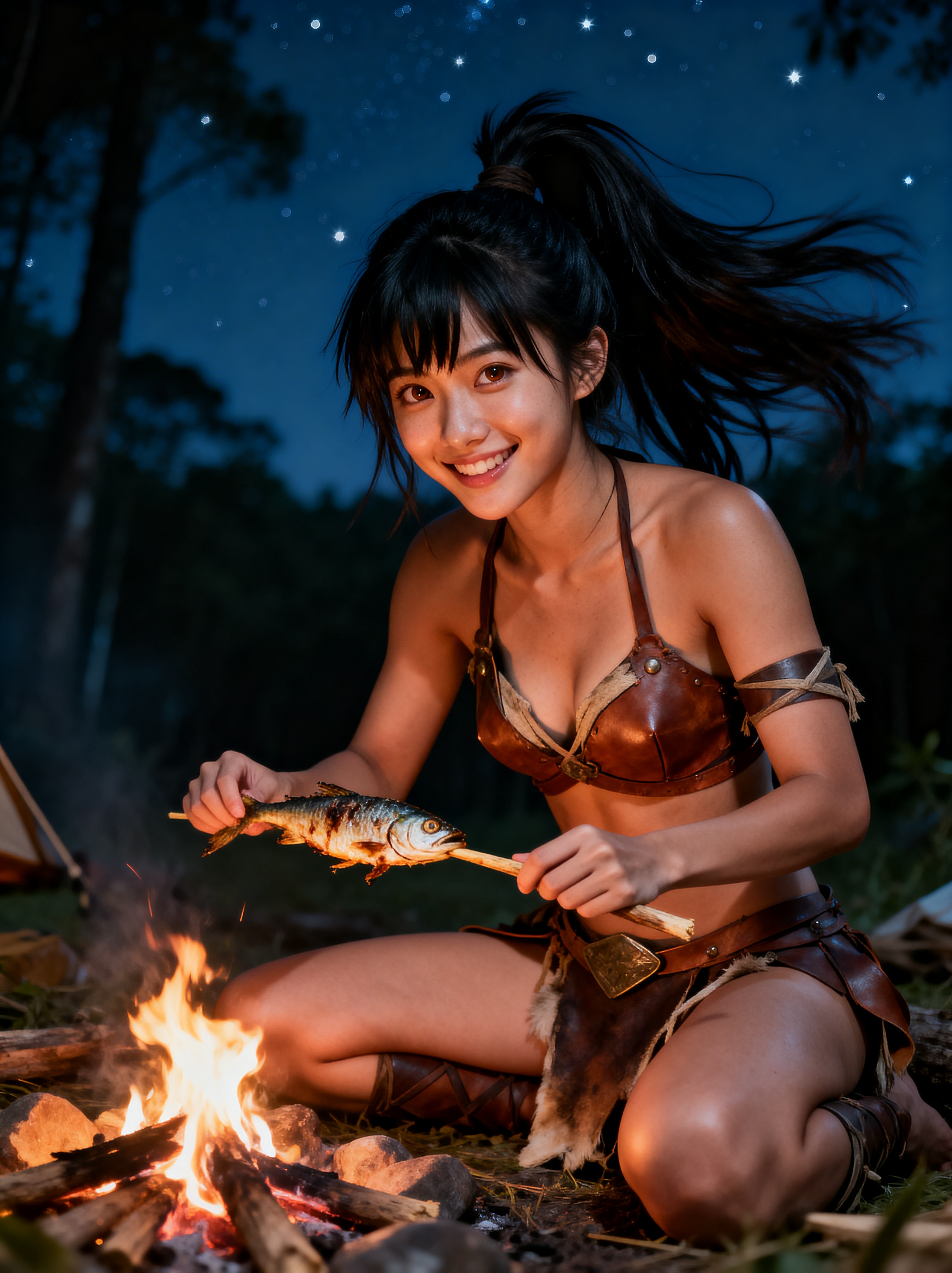 ソロキャン中のアマゾネスちゃん