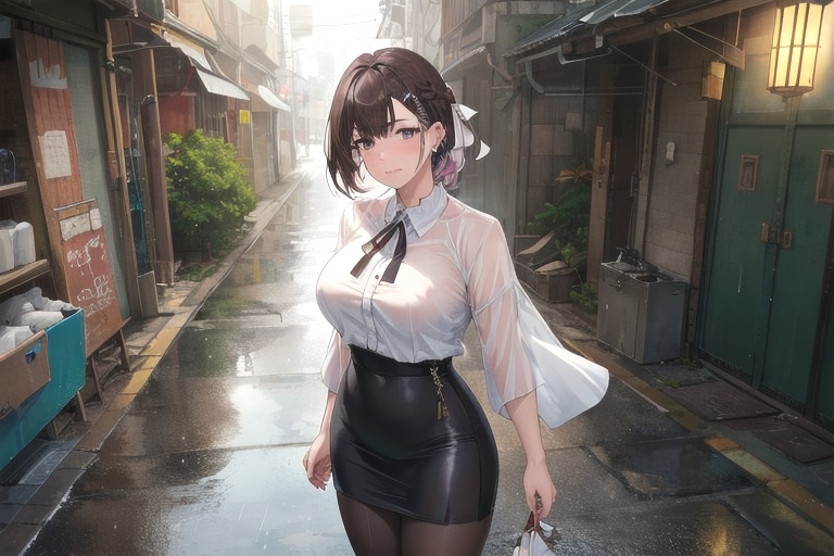 雨とスーツ