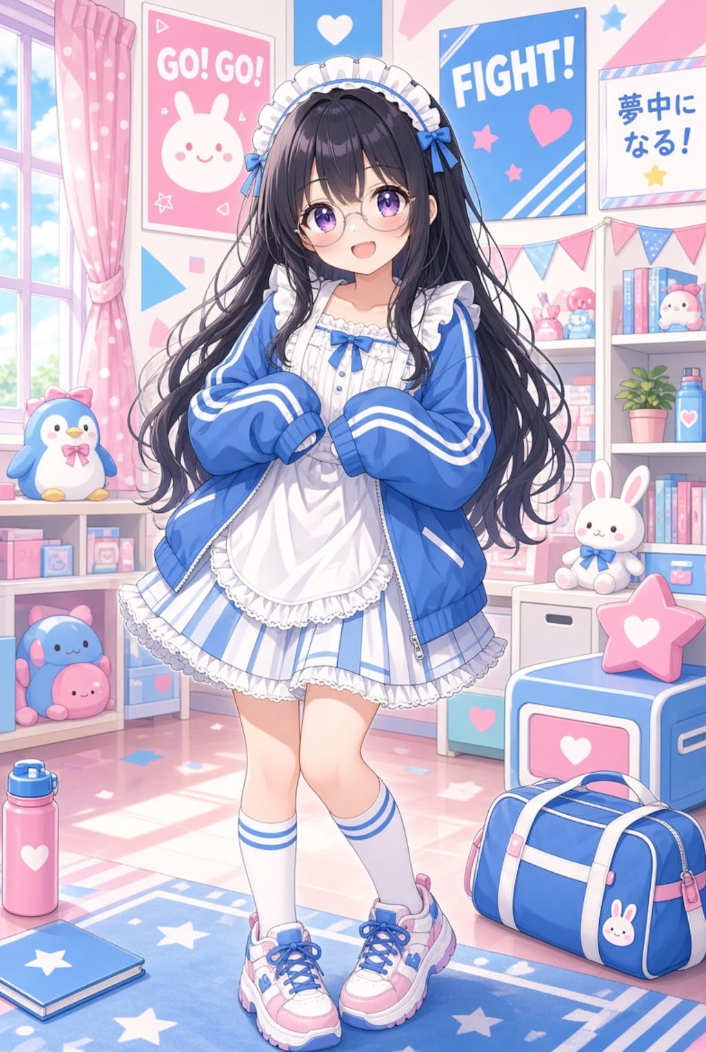 ジャージーメイドな黒髪メガネ