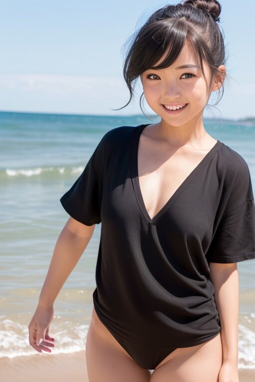 海辺の美少女①