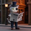 新聞を売るねこ　新聞を買うねこ　新聞を読むねこ 3枚目