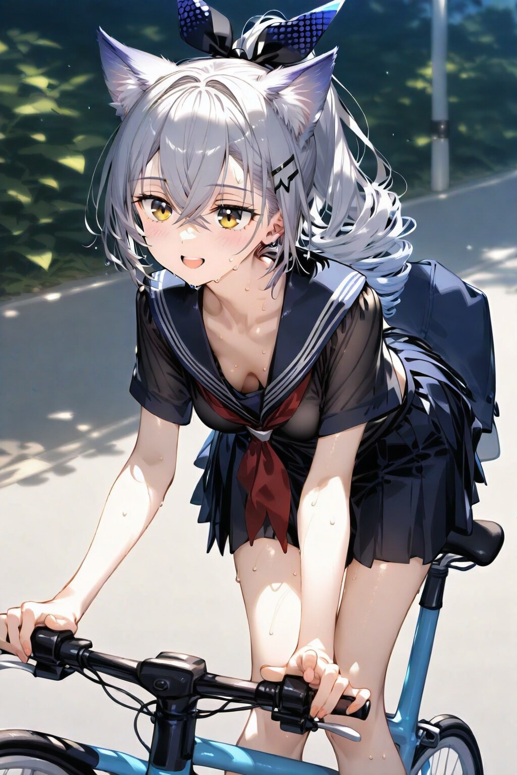 自転車に乗るウチの子