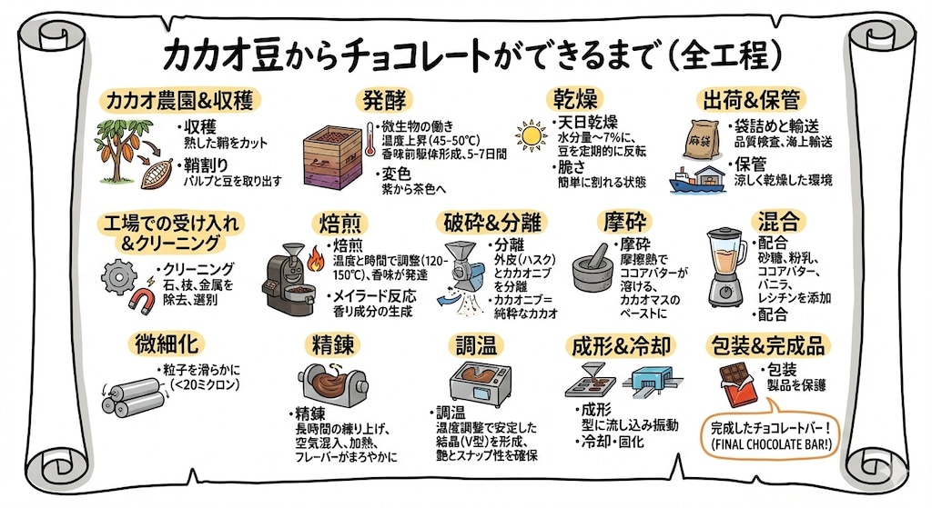 チョコレートができるまで