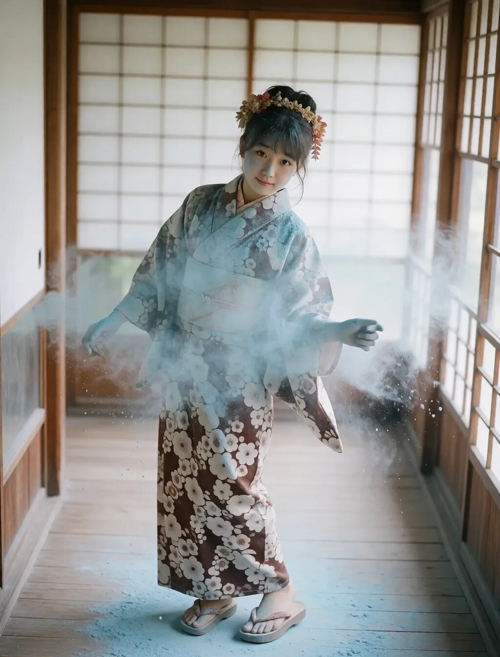 今朝の粉まみれ