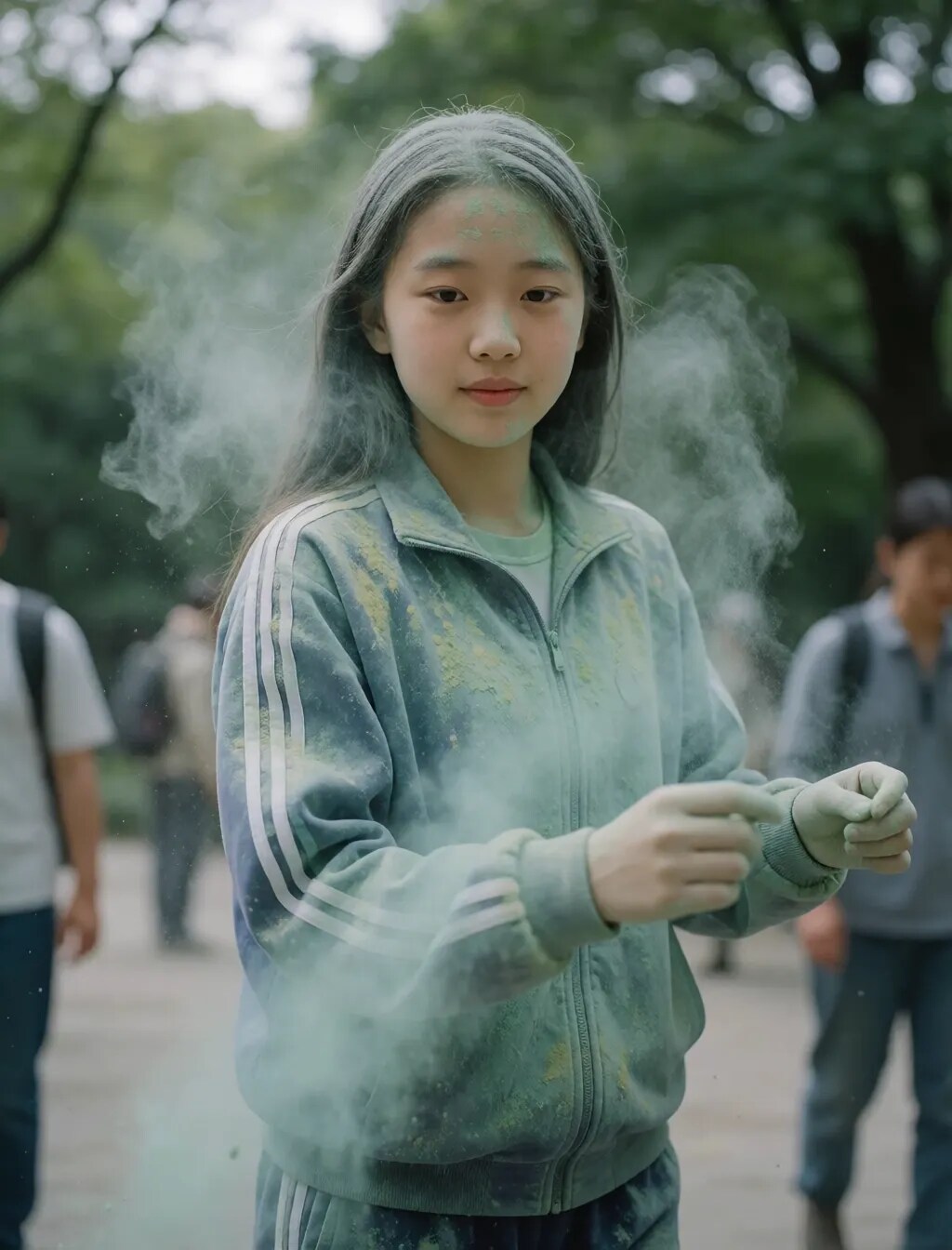 今朝の粉まみれ