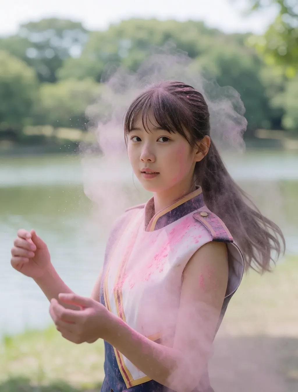今朝の粉まみれ