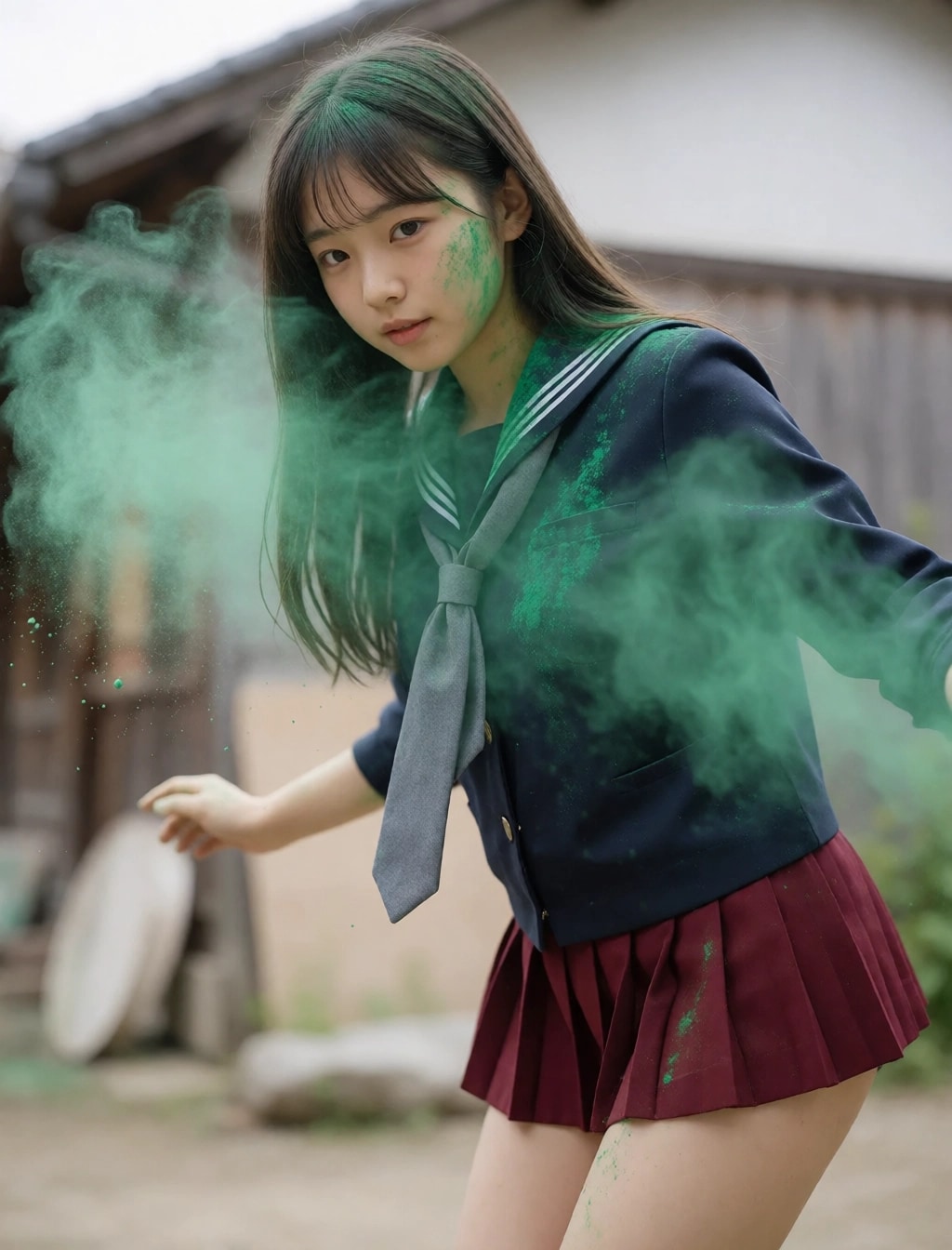 今朝の粉まみれ